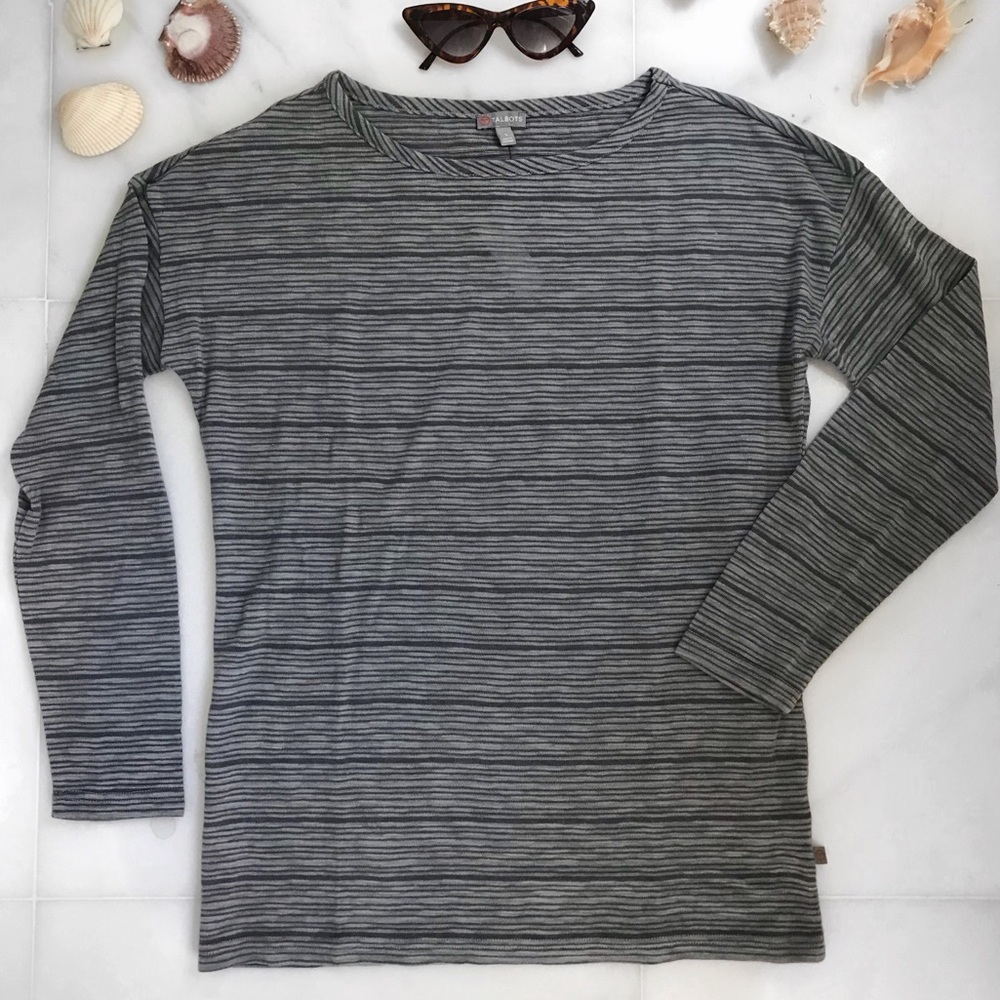 {Talbot} Talbots T Longsleeve Stripe Tee